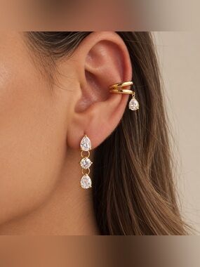 Diamond drop earrings D213